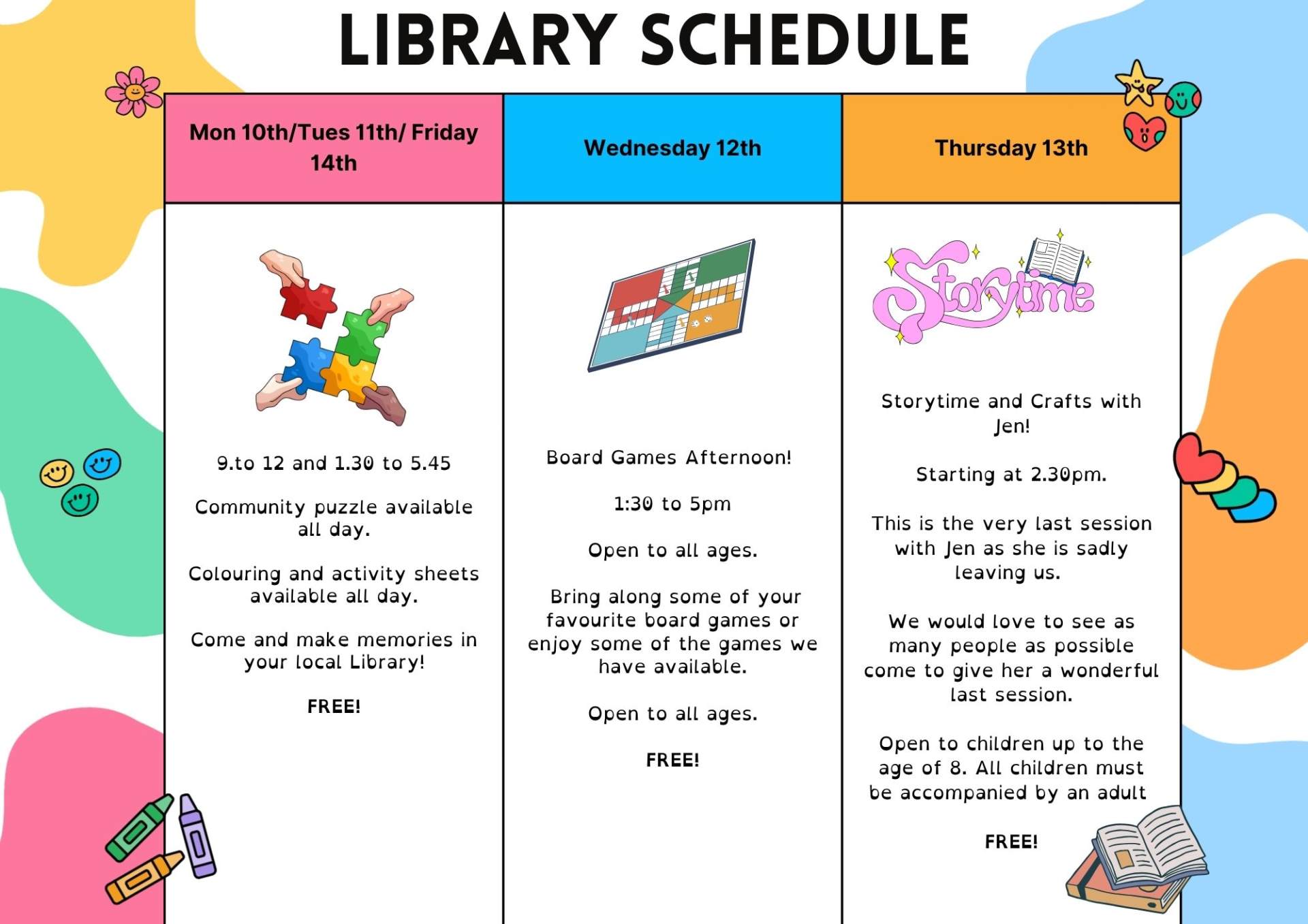 Week 1 School Holiday Schedule Week 1 School Holiday Schedule